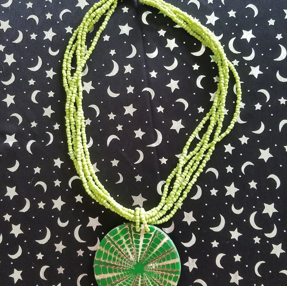 Lime green necklace